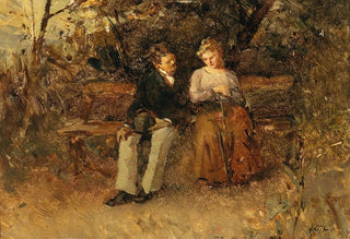 Fritz Rojka - Lovers on a Park Bench.webp