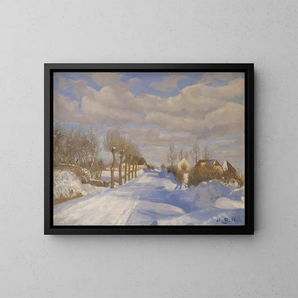 Route enneigée au soleil - Fritz Syberg — gerahmtes Bild an der Wand