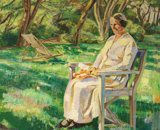 Sommernachmittags-Gemälde, Marie im Garten - Fritz Syberg — Ansicht des Kunstwerks
