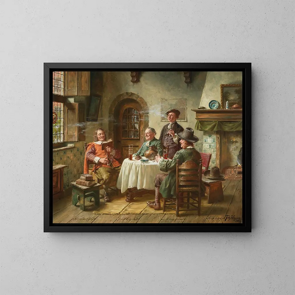 Lesestunde amusante - Fritz Wagner — gerahmtes Bild an der Wand