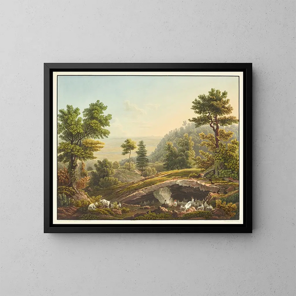 Ansicht einer Szene von Hirten im Jura - Gabriel Lory der Jüngere — gerahmtes Bild an der Wand