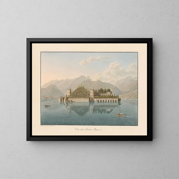 Vue de l'Isola Bella - Gabriel Lory le Jeune — gerahmtes Bild an der Wand