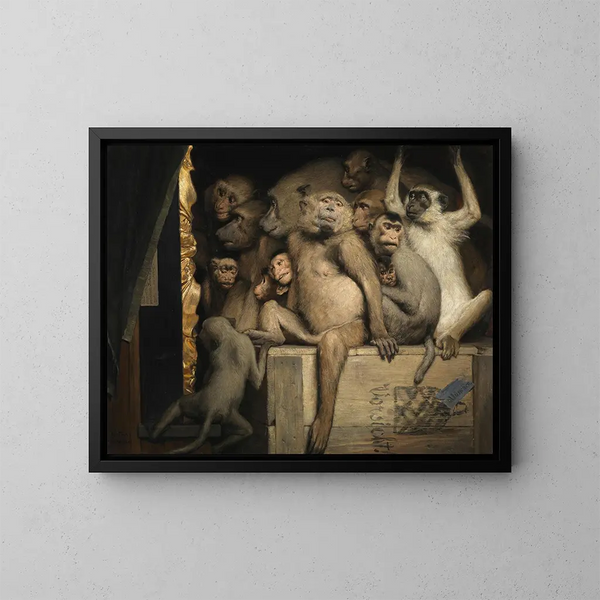 Des Affen als Richter der Kunst - Gabriel von Max — gerahmtes Bild an der Wand