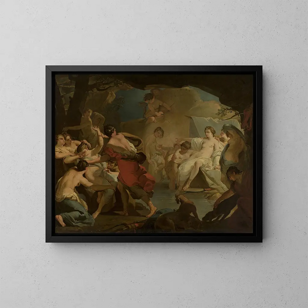 Der Urteilsspruch der Diana über die Nymphe Callisto - Gaetano Gandolfi — gerahmtes Bild an der Wand