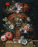Blumen in einer geschnitzten Urne auf einer Steinkante - Gaspar Peeter Verbruggen der Jüngere — Ansicht des Kunstwerks