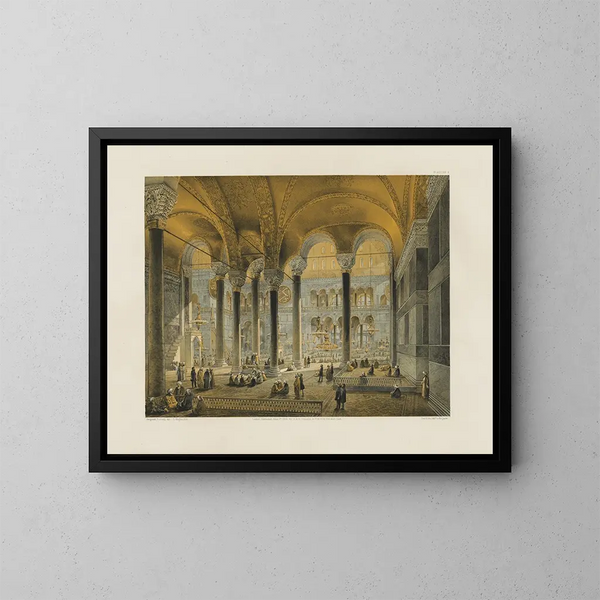 Sainte-Sophie in Konstantinopel, kürzlich restauriert auf Befehl Seiner Majestät des Sultans Abdul-Medjid Nr. 6 - Gaspare Fossati — gerahmtes Bild an der Wand