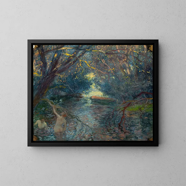 Baden im Becken im Kanu - Gaston La Touche — gerahmtes Bild an der Wand