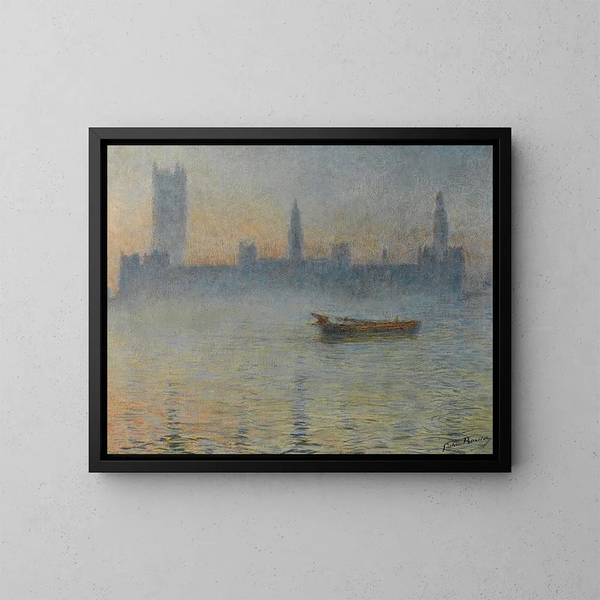 Nebel auf der Themse - Gaston Prunier — gerahmtes Bild an der Wand