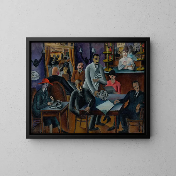 Im Café - Gejza Schiller — gerahmtes Bild an der Wand