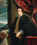 Portrait eines Gentlemans mit seinem Hund - Genuesische Schule — Ansicht des Kunstwerks
