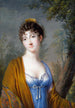 Dame in Blau mit gelbem Schal - Genot — Ansicht des Kunstwerks