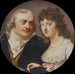Georg J. Skjoldebrand 1761-1816, Oberst, seine Schwester Maria Elisabeth 1763-1842 - Johann Dominik Bossi — in einem Innenraum präsentiert