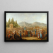 L'arrivée du Mahmal à une oasis en route vers La Mecque - Georg Emanuel Opiz — gerahmtes Bild an der Wand