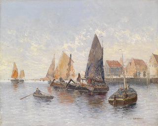 Georg Fischhof - Fischer im Hafen.webp