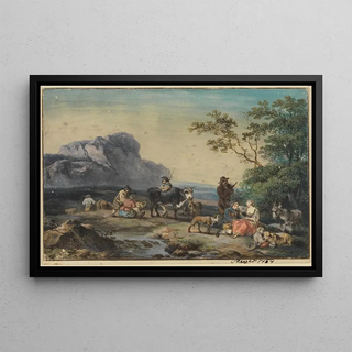 Georg Friedrich Meyer - Landschaft mit ruhenden Hirten.webp