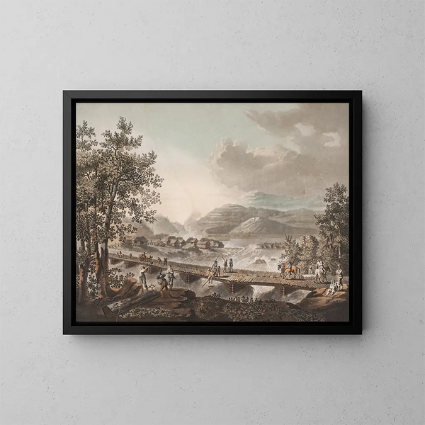 Ansicht eines Teils von Hnefoss - Georg Haas — gerahmtes Bild an der Wand