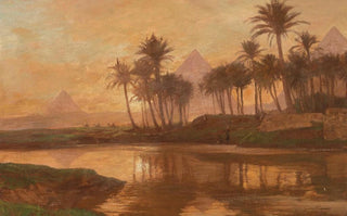 Georg Macco - Abendstimmung vor den Pyramiden.webp