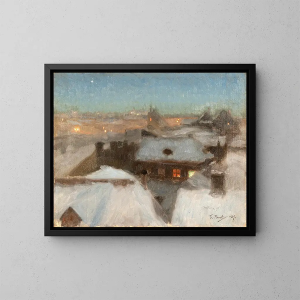 Winterabend in Sder Stockholm - Georg Pauli — gerahmtes Bild an der Wand