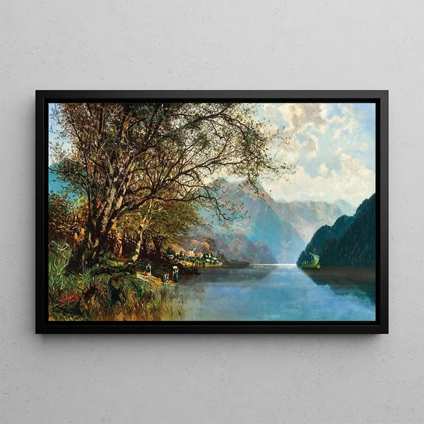 Georg Schnreither - Lake Millstttersee with Washerwomen.webp