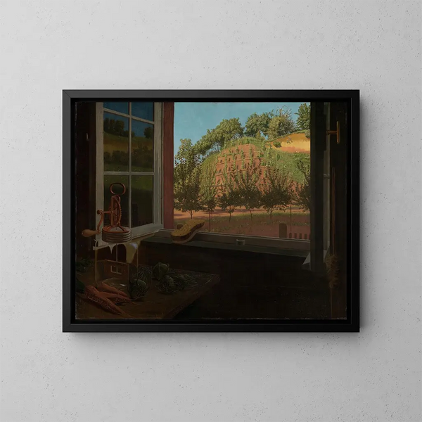 Ansicht vom Küchenfenster - Georg Scholz — gerahmtes Bild an der Wand