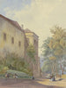 Coin du château avec promeneurs - Georg von Krieg — Ansicht des Kunstwerks