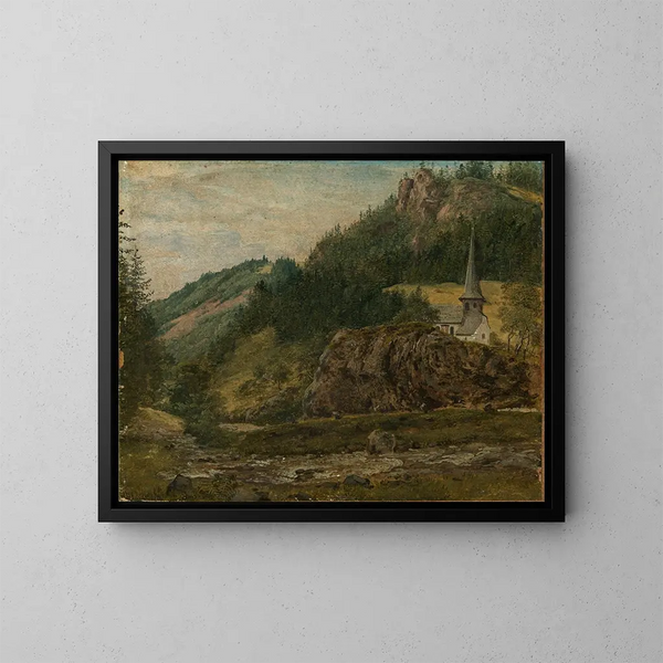 La chapelle Oswald à Hllsteig dans la vallée de Hll - Georg Wilhelm Issel — gerahmtes Bild an der Wand