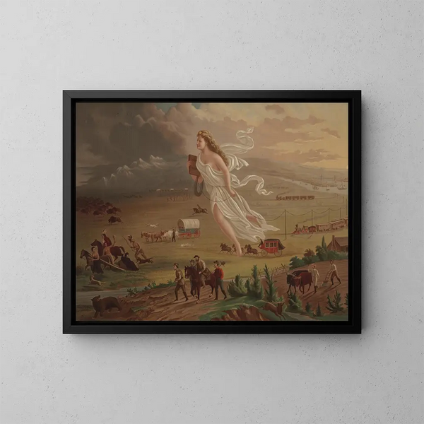 Der amerikanische Fortschritt - George A. Crofutt — gerahmtes Bild an der Wand