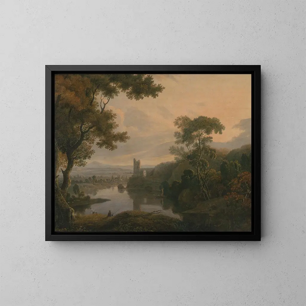 Flusslandschaft - George Barret — gerahmtes Bild an der Wand