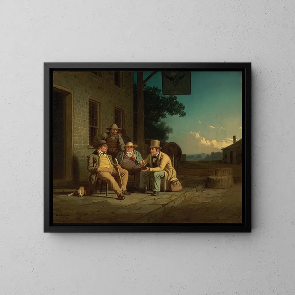 Umfrage für eine Abstimmung - George Caleb Bingham — gerahmtes Bild an der Wand