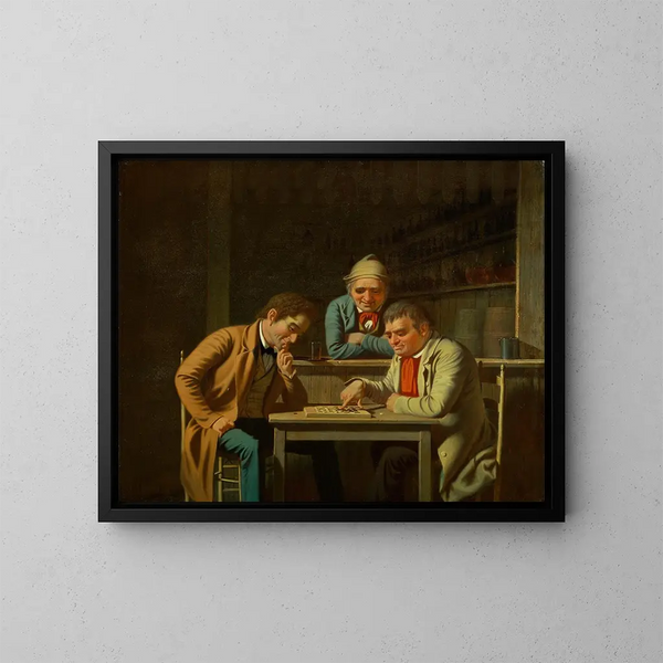 Die Dame-Spiele - George Caleb Bingham — gerahmtes Bild an der Wand