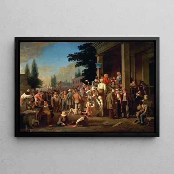 L'élection du comté - George Caleb Bingham — gerahmtes Bild an der Wand
