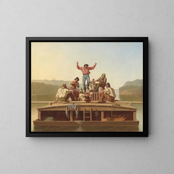 Les joyeux bateliers - George Caleb Bingham — gerahmtes Bild an der Wand