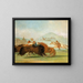 Baptiste und ich laufen dem Maul des Büffels im Yellowstone nach - George Catlin — gerahmtes Bild an der Wand