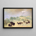 Elan und Büffel beim Kennenlernen in Texas - George Catlin — gerahmtes Bild an der Wand