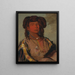 Hawnjetah, Anführer mit einem Horn des Miniconjou-Stammes - George Catlin — gerahmtes Bild an der Wand