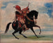 Der aufmerksame Anführer der Füchse des Stammes auf dem Pferd - George Catlin — Ansicht des Kunstwerks