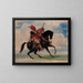 Der aufmerksame Anführer der Füchse des Stammes auf dem Pferd - George Catlin — gerahmtes Bild an der Wand