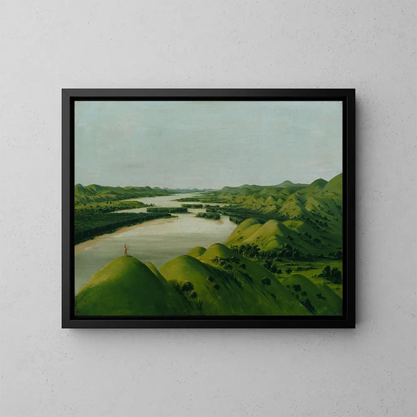 Falaises de rivière, 1320 Meilen über Saint-Louis - George Catlin — gerahmtes Bild an der Wand