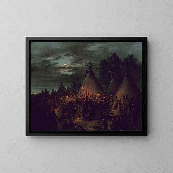 Sioux-Scalp-Tanz - George Catlin — gerahmtes Bild an der Wand