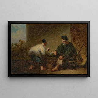 George Chinnery - A street scene in Macau with two figures playing a game.webp