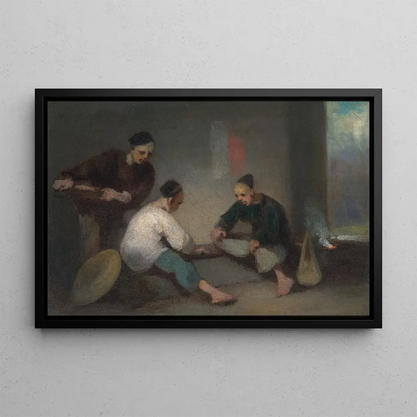 Chinesische Spieler - George Chinnery — gerahmtes Bild an der Wand