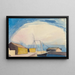Segelboot, Holz-Galeone und Kai - George Copeland Ault — gerahmtes Bild an der Wand