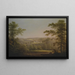 Easby Hall und Easby Abbey mit Richmond Yorkshire im Hintergrund - George Cuitt der Ältere — gerahmtes Bild an der Wand