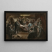 Edwin White signiert den Pakt in der Kabine des Mayflower - George Edward Perine — gerahmtes Bild an der Wand