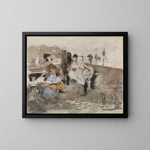 Gesellschaft auf einem Boot - George Hendrik Breitner — gerahmtes Bild an der Wand