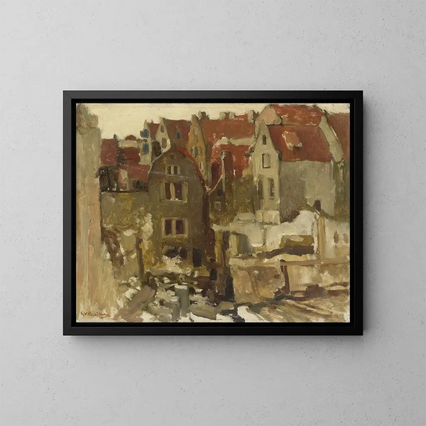 Die Zerstörung des Großen Basars an der Börse am Nieuwendijk in Amsterdam - George Hendrik Breitner — gerahmtes Bild an der Wand