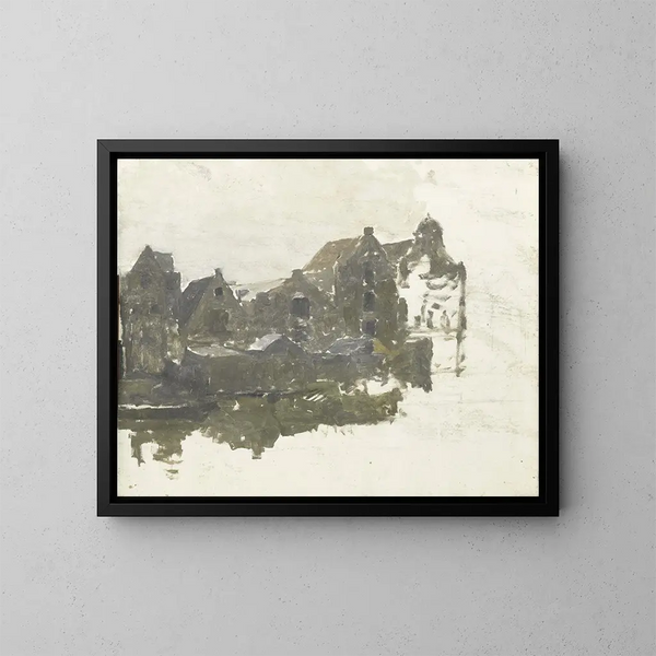 Lagerhäuser auf den Teertuinen in Prinseneiland, Amsterdam - George Hendrik Breitner — gerahmtes Bild an der Wand