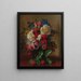 Stillleben mit Blumen und Erdbeeren - George Henry Hall — gerahmtes Bild an der Wand