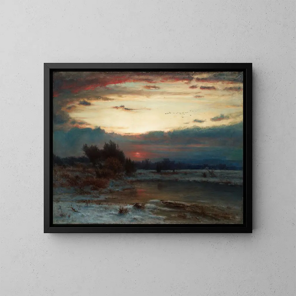 Ein Winterhimmel - George Inness — gerahmtes Bild an der Wand