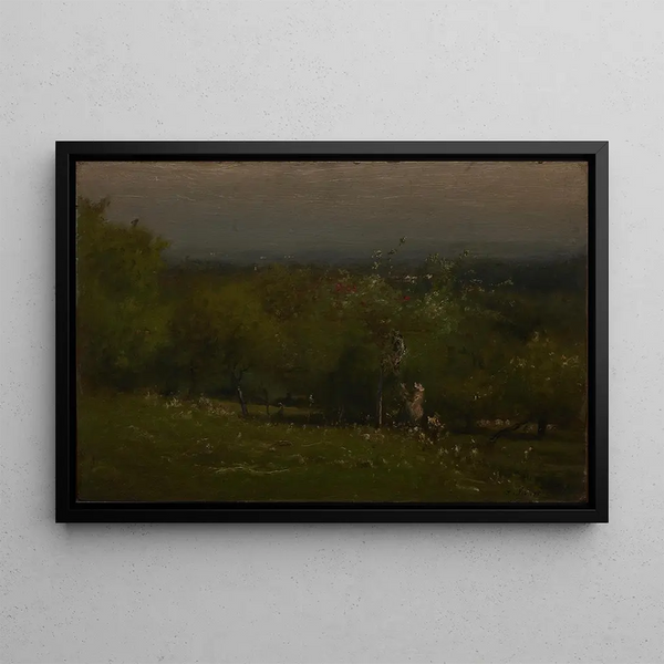 Obstgarten mit Apfelbäumen - George Inness — gerahmtes Bild an der Wand